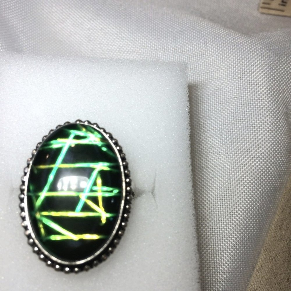 New Artisan Neon Lights Dichroic SS Ring - Picture 4 of 11